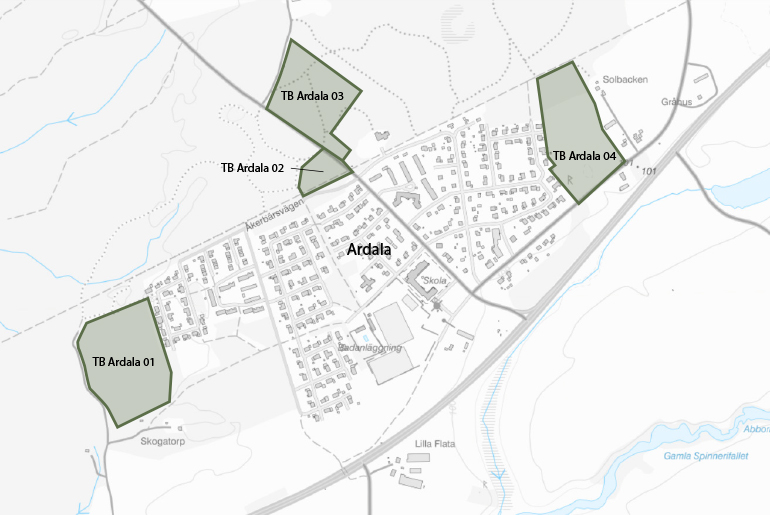 Karta över Ardala