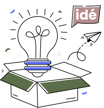 tecknad serie med barn som plockar och läser böcker