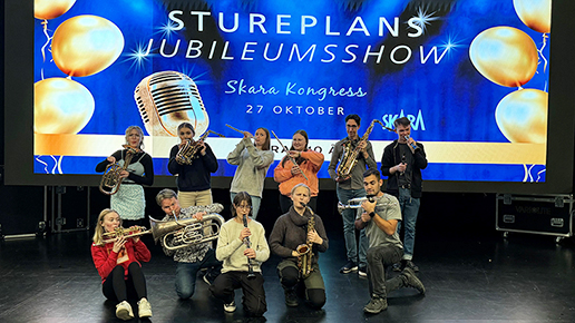 Musiker övar inför framträdande på Skara kongress