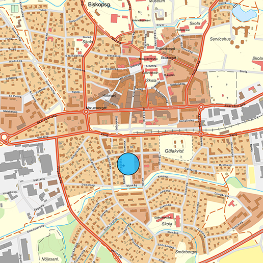Översiktskarta över Vattentornsparken.