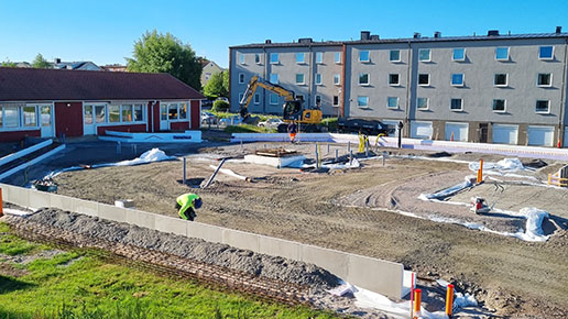 Bygget av ny förskolan vid Marieberg - 220621