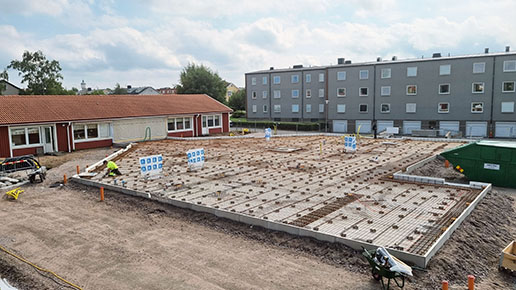 Bygget av ny förskolan vid Marieberg - 220817